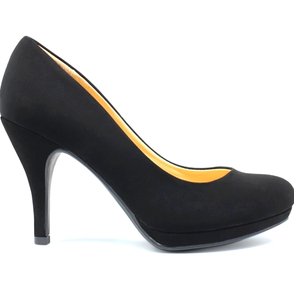 Low Platform High Heel Pumps, Black, Size 10